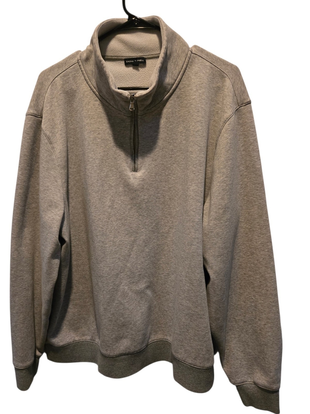 Zachary Prell Men's Light Gray Quarter-Zip Sweater
